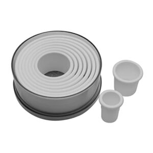 9 PCS POLY PLAIN VOL AU VENT CUTTER SET - ROUND PLASTIC