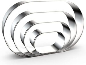 6 PCS PLAIN VOL AU VENT CUTTER SET - OVAL METAL