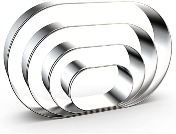 6 PCS PLAIN VOL AU VENT CUTTER SET - OVAL METAL