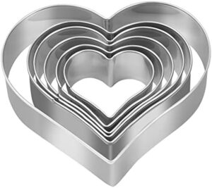 4 PCS ARGON HEART-SHAPED CAKE CUTTER RING SET