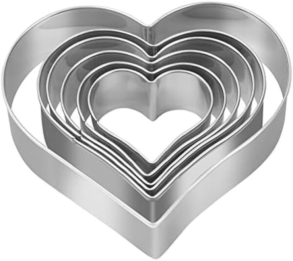 4 PCS ARGON HEART-SHAPED CAKE CUTTER RING SET