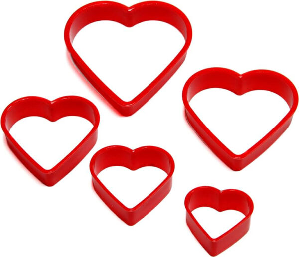 7 PCS POLY PLAIN VOL AU VENT CUTTER SET - HEART-SHAPED PLASTIC