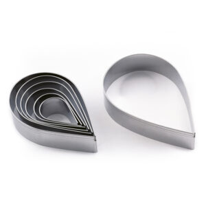 6 PCS PLAIN VOL AU VENT CUTTER SET - TEARDROP-SHAPED METAL