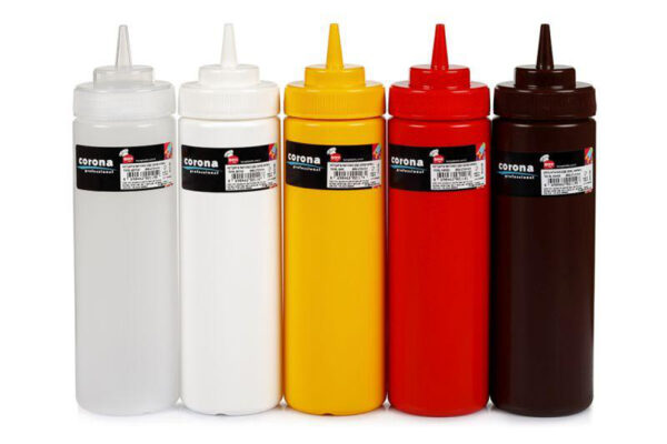 Condiment Bottle 950 ml. - Red 950 ml / 240 mm - Ø75