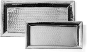 s/s oblong hammered plate (L)