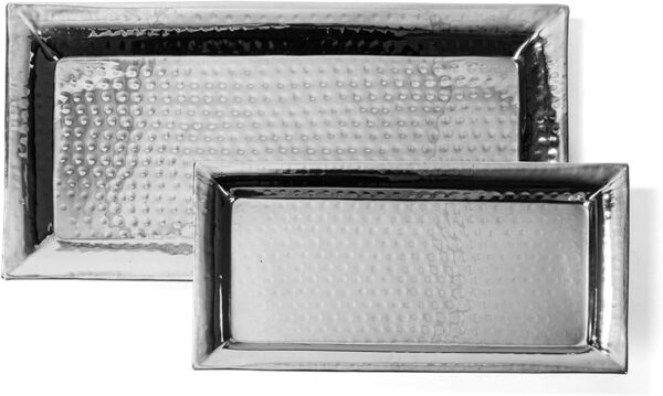 s/s oblong hammered plate (L)