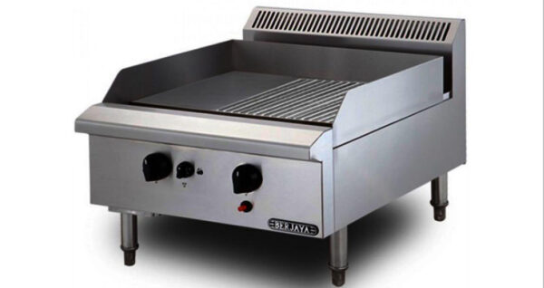 Elect Double Grill ½ + ½ Chrome Mirror Finish Table Top