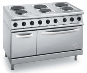 Elect 6 Hot Plate Range With Base Oven