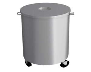 S/Steel Garbage Round Type Bin With Wheels