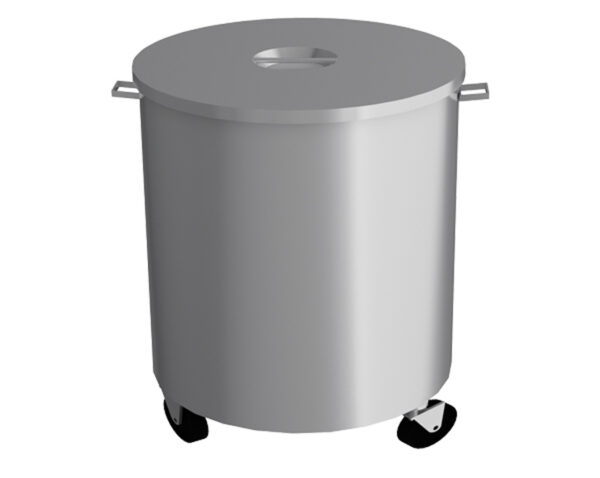 S/Steel Garbage Round Type Bin With Wheels