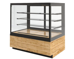 Elect Cake Display Showcase With 3 Level Glass Shelf & Box Type Gold Finishing