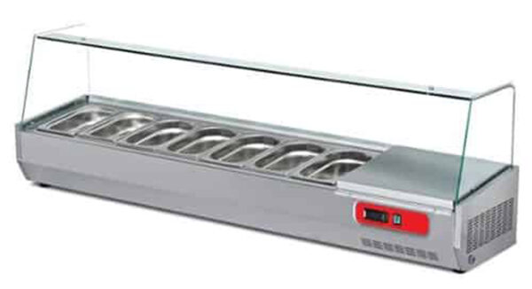 Elect Salad Unit 7GN 1/3GN With Glass Cover Table Top