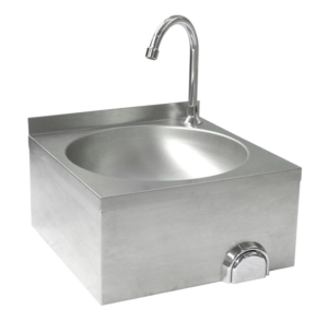 S/Steel Knee Operating Hand Wash Sink Wall Mounted With Faucet