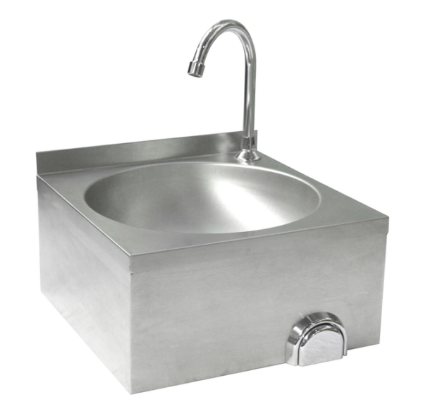 S/Steel Knee Operating Hand Wash Sink Wall Mounted With Faucet