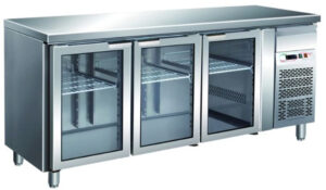 Elect 3 Glass Door Table Chiller European Cooling system