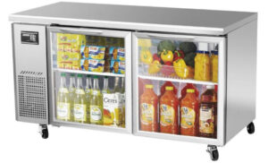 Electric 2 Glass Door Table Chiller European Cooling System