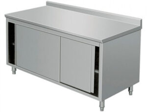 S/Steel Base Cabinet With Sliding Door + 10cm BS  & Adjustable Legs AISI #304