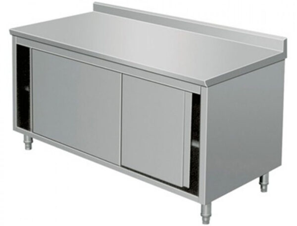 S/Steel Base Cabinet With Sliding Door + 10cm BS  & Adjustable Legs AISI #304