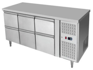 Elect Table Chiller With 6 Solid Drawers 400Lt European cooling system