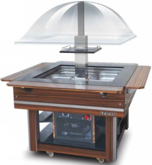 Cold Salad Bar Square Type 4GN 1/1 With Glass Hood - SBC 40F